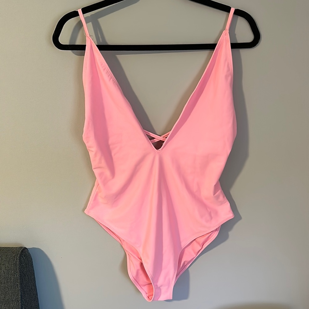 Cheeky low cut one piece swimsuit